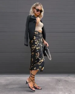 BLU-001 Golden Kind Satin Floral Ruched Midi Skirt - FINAL SALE 15 BLU-001 Golden Kind Satin Floral Ruched Midi Skirt - FINAL SALE -clothes Sales IMG 9861 29789b54 2ef8 444a 83f2 6f8943d5f961