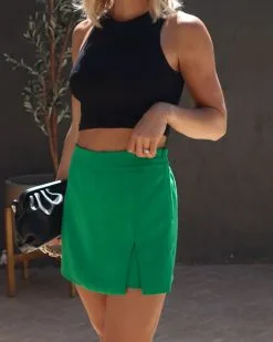 SKIE-001 Lucero Side Slit Skort - Green