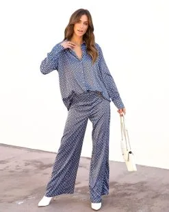 Imelda Satin Print Button Down Top - FINAL SALE -clothes Sales ImeldaSatinPrint TwoPiece13 9a66a108 fa67 416c 8e75 e0d3b978162d