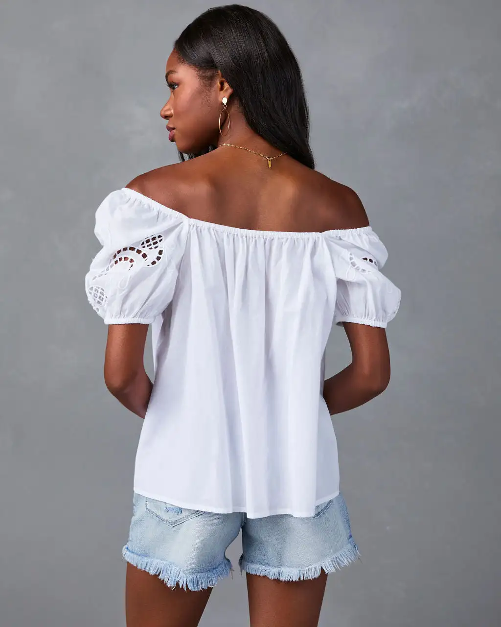 Start A Romance Eyelet Tassel Top - White 2 Start A Romance Eyelet Tassel Top - White - Image 2
