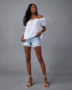 Start A Romance Eyelet Tassel Top - White 12 Start A Romance Eyelet Tassel Top - White -clothes Sales JJ1689T BLACK8107