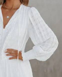 Jaylan Tiered Crochet Lace Midi Dress - Off White - FINAL SALE -clothes Sales JaylanTieredCrochetLaceMidiDressOffWhite74