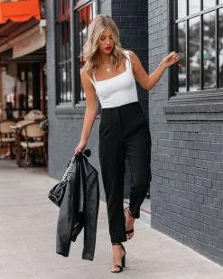 DO+B-001 Jazlyn Pocketed High Rise Trousers - Black - FINAL SALE -clothes Sales JazlynPocketedHighRiseTrousersBlack137