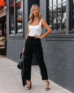 DO+B-001 Jazlyn Pocketed High Rise Trousers - Black - FINAL SALE -clothes Sales JazlynPocketedHighRiseTrousersBlack145