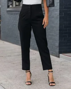 DO+B-001 Jazlyn Pocketed High Rise Trousers - Black - FINAL SALE -clothes Sales JazlynPocketedHighRiseTrousersBlack15