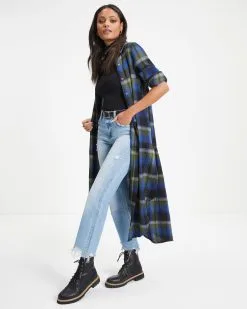 Jonathan Pocketed Plaid Button Down Midi Dress - FINAL SALE
