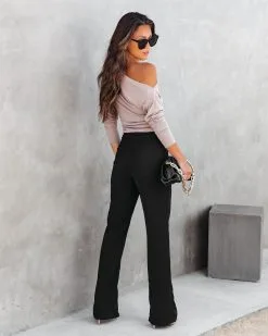 SHE -001 Jones Split Hem Pants - Black - FINAL SALE -clothes Sales JonesSplitHemPantsBlack74