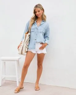 Journi Chambray Utility Button Down Top - FINAL SALE -clothes Sales JourniChammbrayUtilityButtonDownTop61
