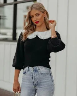 Jules Eyelet Collar Knit Sweater - FINAL SALE 16 Jules Eyelet Collar Knit Sweater - FINAL SALE -clothes Sales JulesEyeletCollarKnitSweater121