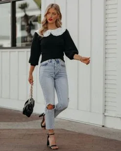 Jules Eyelet Collar Knit Sweater - FINAL SALE 17 Jules Eyelet Collar Knit Sweater - FINAL SALE -clothes Sales JulesEyeletCollarKnitSweater132