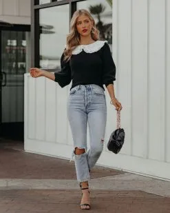 Jules Eyelet Collar Knit Sweater - FINAL SALE 14 Jules Eyelet Collar Knit Sweater - FINAL SALE -clothes Sales JulesEyeletCollarKnitSweater28