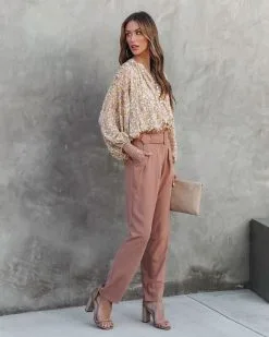 Just Business High Rise Belted Pants - Camel - SALE -clothes Sales JustBusinessHighRiseBeltedPants Camel16