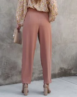 Just Business High Rise Belted Pants - Camel - SALE -clothes Sales JustBusinessHighRiseBeltedPants Camel25