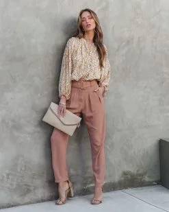 Just Business High Rise Belted Pants - Camel - SALE -clothes Sales JustBusinessHighRiseBeltedPants Camel47