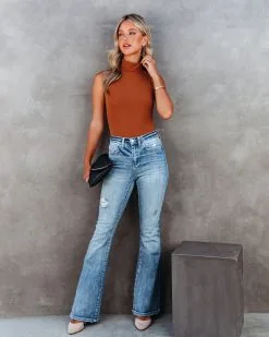 TCEC-001 Kenzi Seamless Turtleneck Bodysuit - Camel - FINAL SALE -clothes Sales KenziSeamlessTurtleneckBodysuitCamel7