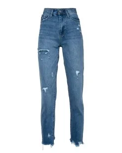 KANC-001 Michelle High Rise Slim Straight Denim - Medium Wash - FINAL SALE -clothes Sales KourtHighRiseStraightLegDenim DarkWash