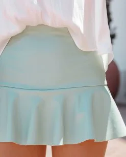 ENTR-001 Kuervo Faux Leather Skort - Sage - FINAL SALE 12 ENTR-001 Kuervo Faux Leather Skort - Sage - FINAL SALE -clothes Sales KuervoFauxLeatherSkortSage137