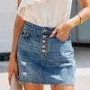 SALT-001 Kynlee Distressed Denim Mini Skirt - LAST CHANCE