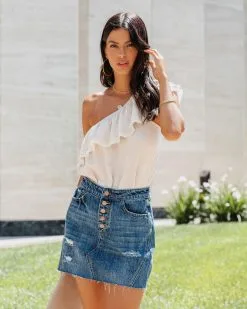 SALT-001 Kynlee Distressed Denim Mini Skirt - LAST CHANCE 16 SALT-001 Kynlee Distressed Denim Mini Skirt - LAST CHANCE -clothes Sales KynleeDistressedDenimMiniSkirt49