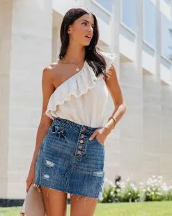 SALT-001 Kynlee Distressed Denim Mini Skirt - LAST CHANCE 17 SALT-001 Kynlee Distressed Denim Mini Skirt - LAST CHANCE -clothes Sales KynleeDistressedDenimMiniSkirt78