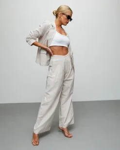 SADI-001 Boss's Office Pocketed Pant - Taupe -clothes Sales LE2516 TAUPEWHITE LE2724 TAUPEWHITE 5077