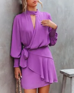 DO+B-001 Lindy Drape Keyhole Dress - Orchid - FINAL SALE -clothes Sales LINDYDRAPEKEYHOLEDRESSORCHID 8