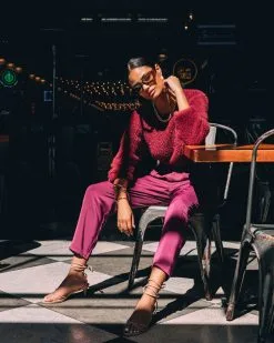 ACOA-001 Lacey Pocketed High Rise Trousers - Plum - FINAL SALE 12 ACOA-001 Lacey Pocketed High Rise Trousers - Plum - FINAL SALE -clothes Sales Laceypocketedhighrisetrousersplum213