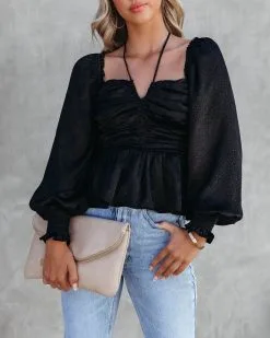 Let Me Be The One Satin Ruched Top - Black - FINAL SALE 11 Let Me Be The One Satin Ruched Top - Black - FINAL SALE -clothes Sales LetMeBeTheOneSatinRuchedTopBlack70