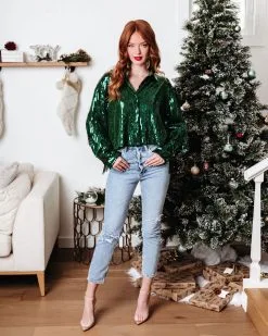 MABL-001 Life Is A Fiesta Sequin Fringe Jacket - Green - FINAL SALE -clothes Sales Lifeisafiestasequinfringejacketgreen1