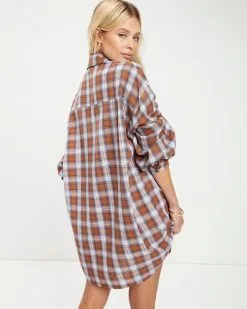 Like It Or Not Plaid Button Down Shirt Dress - FINAL SALE -clothes Sales LikeIt Or Not Plaid Button Down Shirt Dress 4842