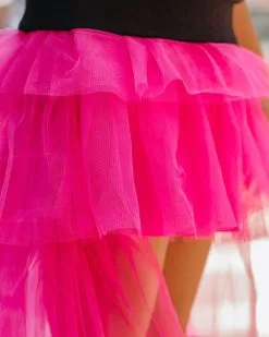 STRU-001 Liza High Low Tiered Tulle Maxi Skirt - Fuchsia - FINAL SALE -clothes Sales LizaHighLowTieredTulleMaxiSkirtFuchsia207
