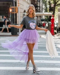 STRU-001 Liza High Low Tiered Tulle Maxi Skirt - Lilac - FINAL SALE -clothes Sales LizaHighLowTieredTulleMaxiSkirtLilac200