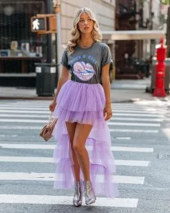 STRU-001 Liza High Low Tiered Tulle Maxi Skirt - Lilac - FINAL SALE -clothes Sales LizaHighLowTieredTulleMaxiSkirtLilac57