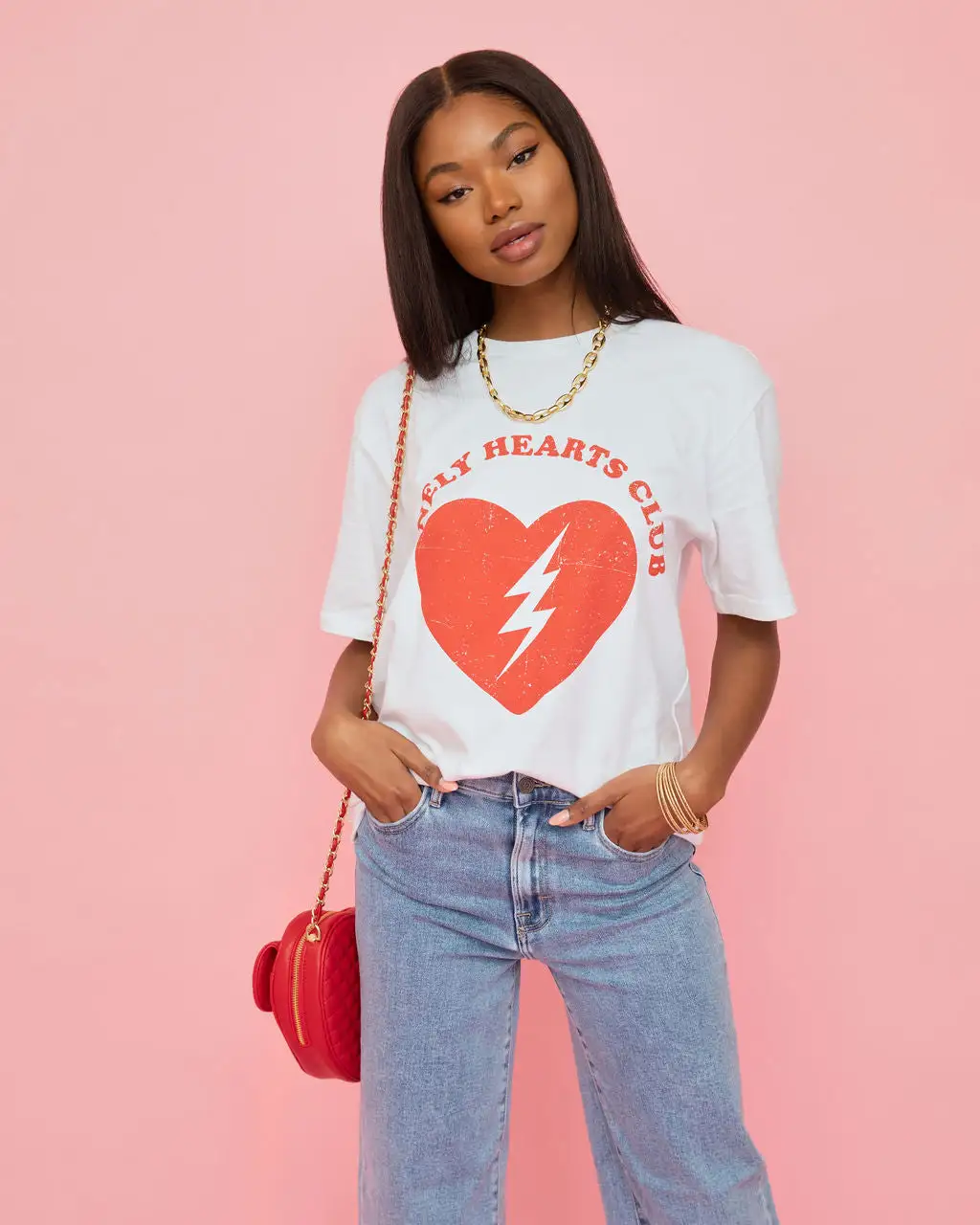 LULU-001 Lonely Hearts Club Cotton Tee - FINAL SALE 1 LULU-001 Lonely Hearts Club Cotton Tee - FINAL SALE