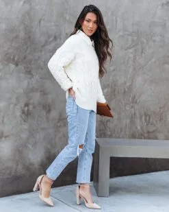 Lonely World Cable Knit Sweater - Ivory - FINAL SALE -clothes Sales LonelyWorldCableKnitSweater Ivory 4