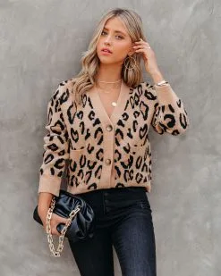 Lorenza Pocketed Button Front Leopard Cardigan - FINAL SALE