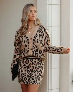 ENDL-001 Lorenza Leopard Mini Skirt - FINAL SALE -clothes Sales LorenzaTwoPieceSet56
