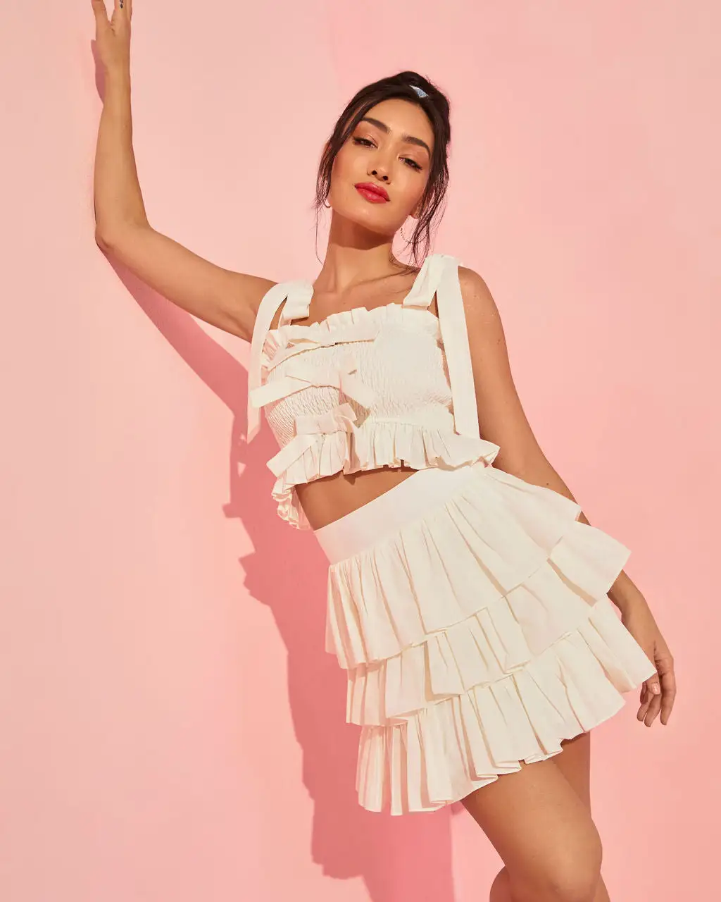 Love For You Bow Linen Blend Smocked Top - White 7 Love For You Bow Linen Blend Smocked Top - White - Image 7