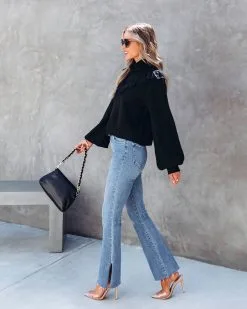 Lyric Ruffle Crop Turtleneck Sweater - Black - FINAL SALE 11 Lyric Ruffle Crop Turtleneck Sweater - Black - FINAL SALE -clothes Sales Lryicrufflecropturtlenecksweaterblack34