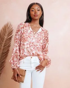 Luciana Floral Ruffle Top - SALE