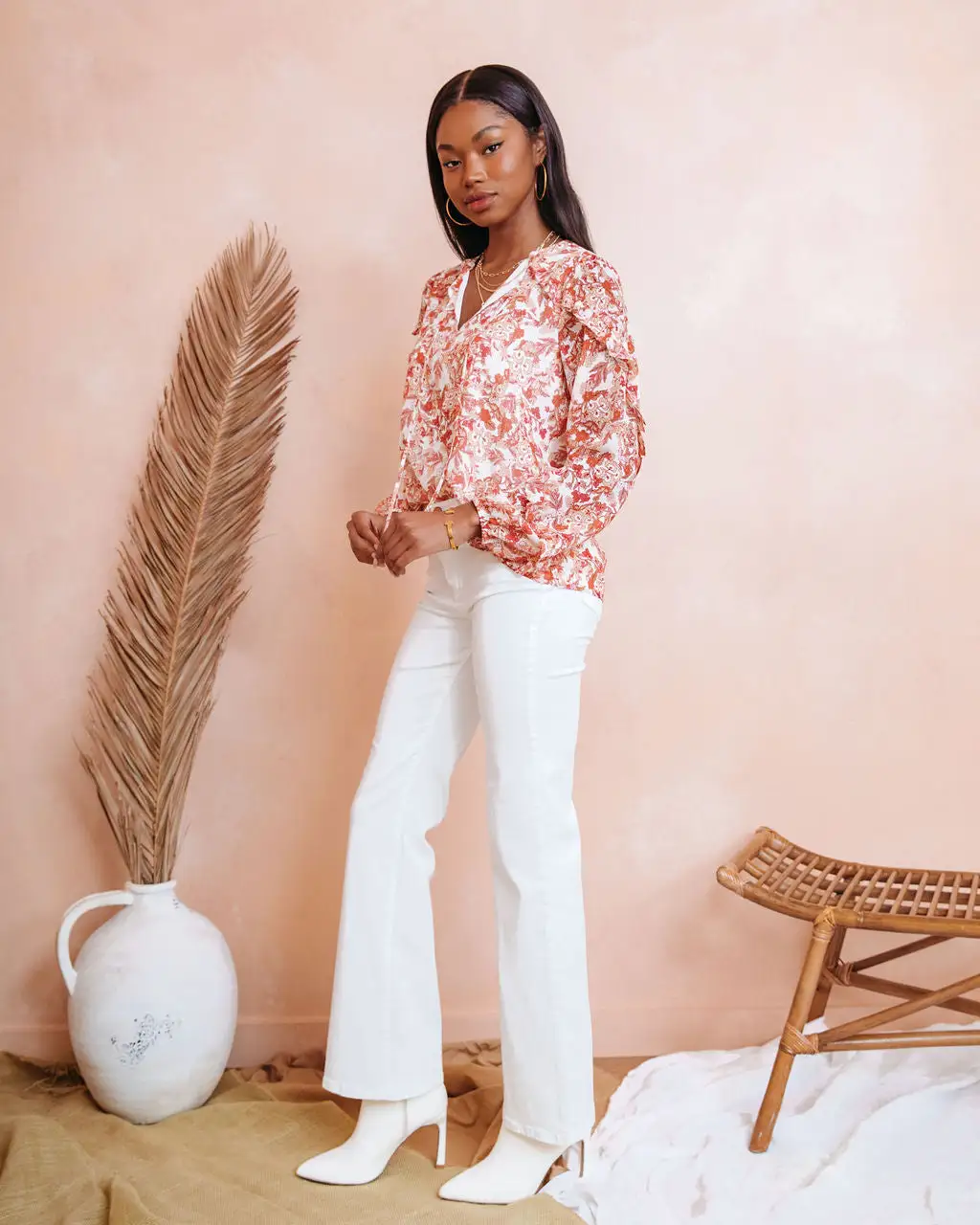 Luciana Floral Ruffle Top - SALE 5 Luciana Floral Ruffle Top - SALE - Image 5