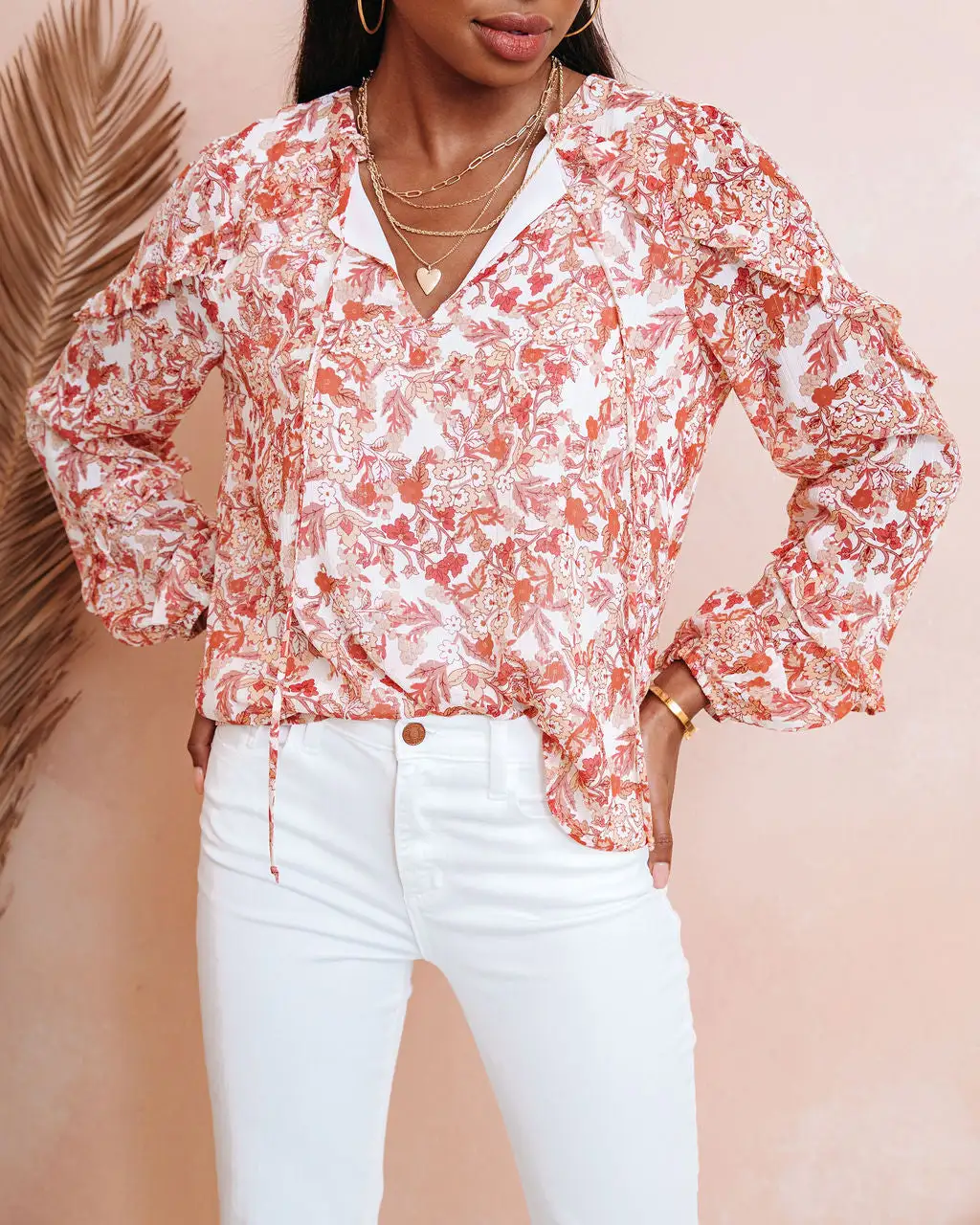 Luciana Floral Ruffle Top - SALE 2 Luciana Floral Ruffle Top - SALE - Image 2