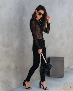 Lucky Star Sheer Long Sleeve Top - Black - FINAL SALE -clothes Sales LuckyStarsSheerLongSleeveTopBlack27