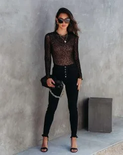 Lucky Star Sheer Long Sleeve Top - Black - FINAL SALE -clothes Sales LuckyStarsSheerLongSleeveTopBlack8