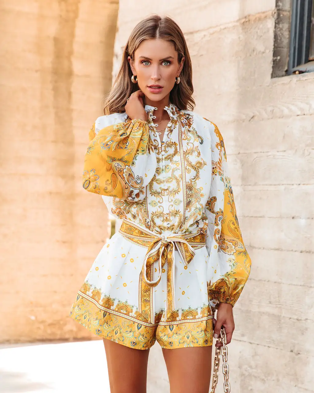 Luxurious Escape Printed Balloon Sleeve Button Down Top - FINAL SALE 5 Luxurious Escape Printed Balloon Sleeve Button Down Top - FINAL SALE - Image 5