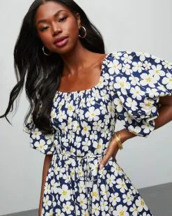 Sweet Daisies Mini Dress - Navy -clothes Sales MDR2311 VC NAVYFLORAL 6212