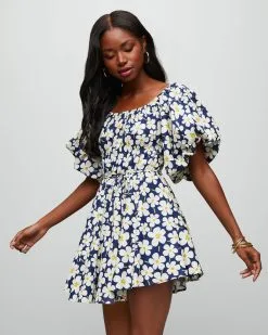Sweet Daisies Mini Dress - Navy -clothes Sales MDR2311 VC NAVYFLORAL 6220