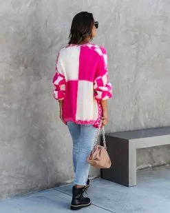 Make A Move Checkered Knit Cardigan - FINAL SALE -clothes Sales MakeAMoveCheckeredKnitCardigan33