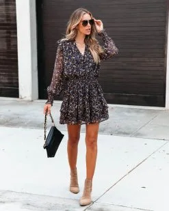 Make It Count Floral Smocked Ruffle Mini Dress - FINAL SALE -clothes Sales MakeItCountFloralSmockedRuffleMiniDress2