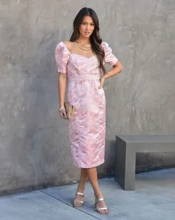 Marie Antoinette Jacquard Puff Sleeve Midi Dress - FINAL SALE -clothes Sales MarieAntoinetteJacquardPuffSleeveMidiDress 18